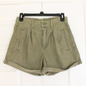 American Eagle High-Waisted Green Baggy Mom-Short
